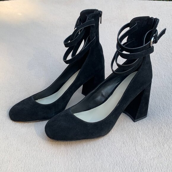 1.State Makal Genuine Suede Strappy Flared Heels Sz8 - Picture 6 of 16